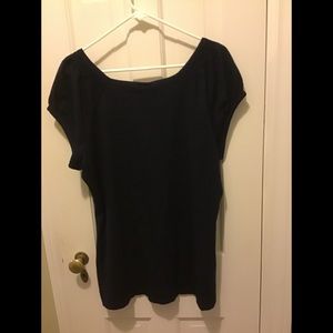 Ann Taylor navy tee with puff sleeves xl